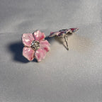 Pink Floral Charm studs