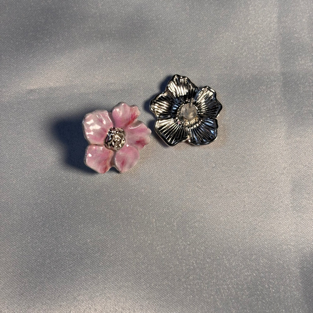 Pink Floral Charm studs
