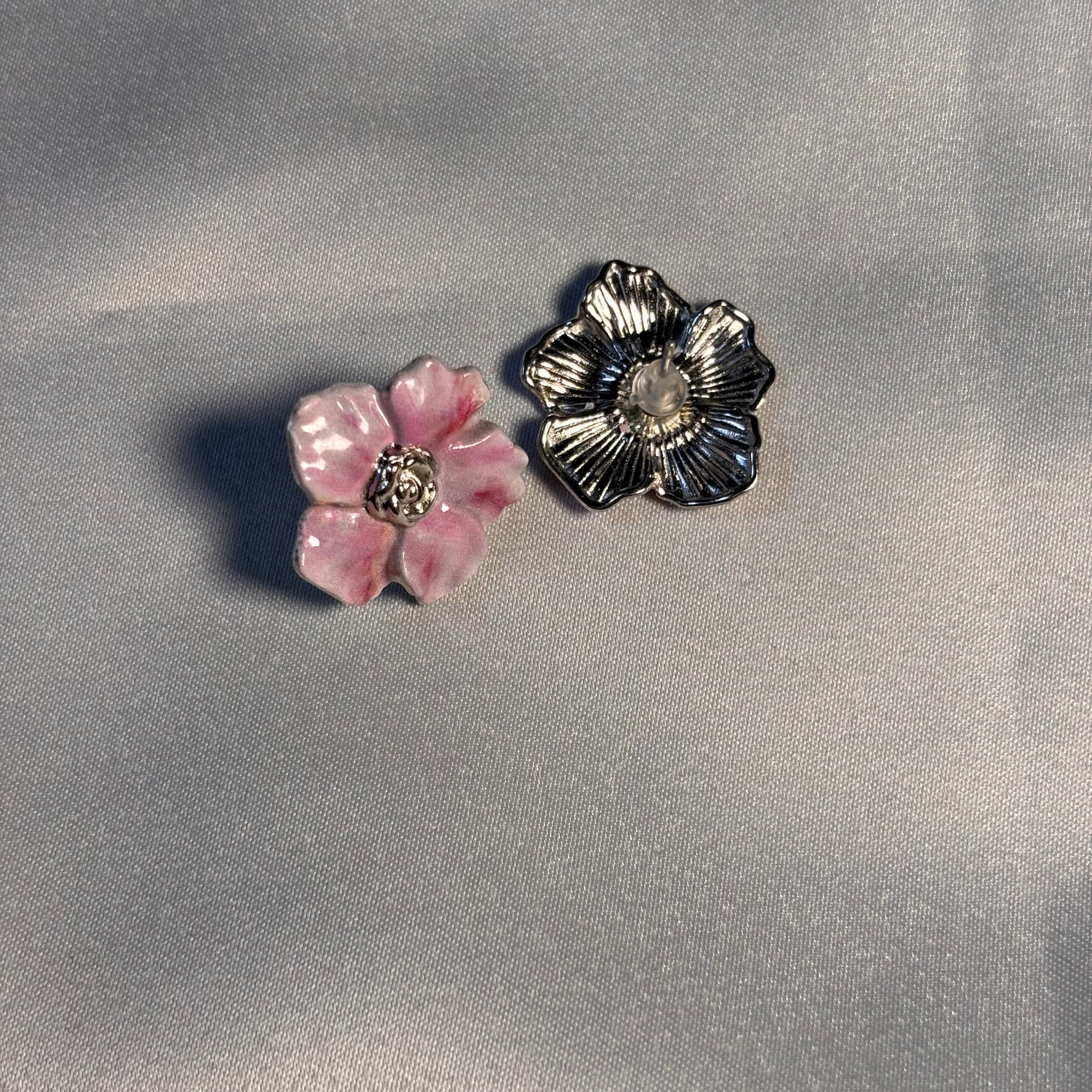 Pink Floral Charm studs