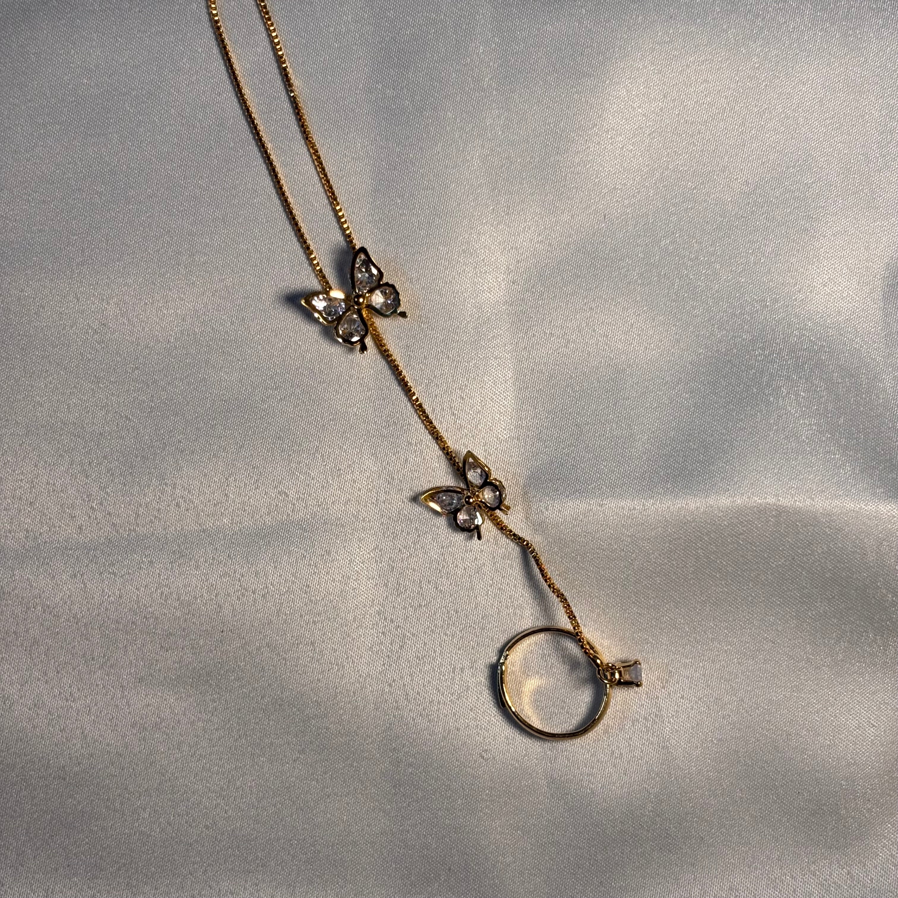 Butterfly hand chain bracelet(Gold)