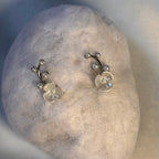 White Floral pearl earring