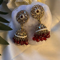 Maroon Mandala Ruby Drop Jumkas