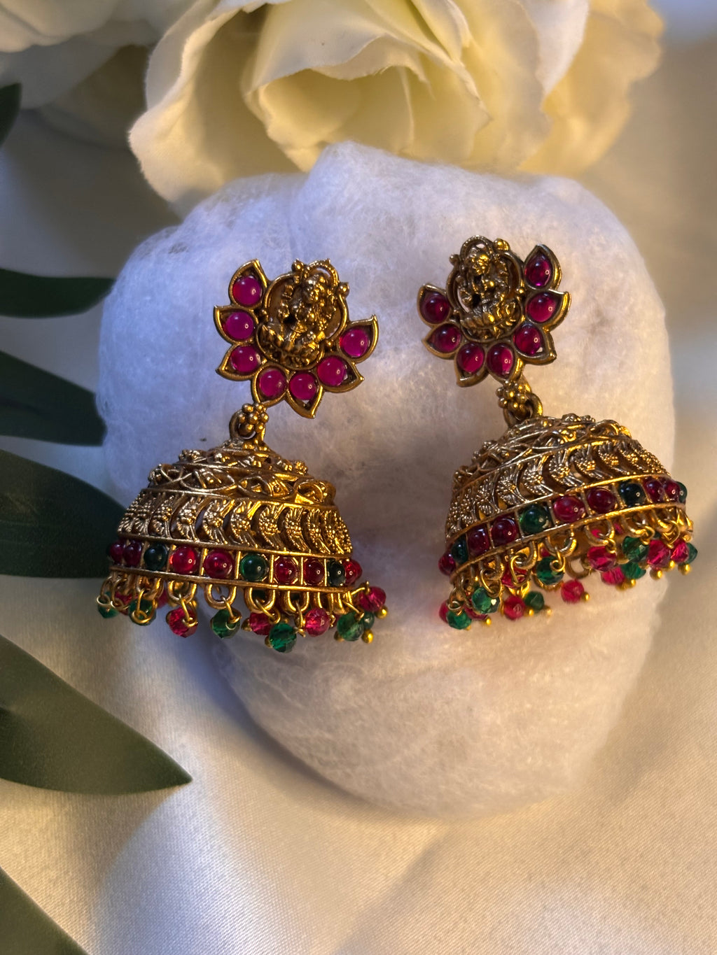 Lakshmi Lotus Drop Jhumkas