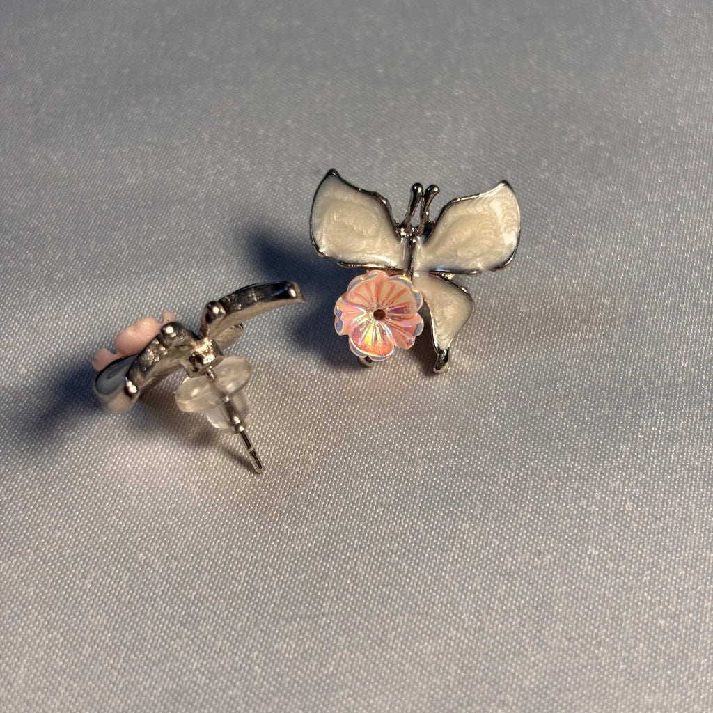 Opaline Floral Butterfly stud