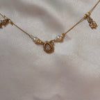 Raindrop & floral drop crystals invisible necklace