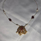 Antique Gold Finish Peacock invisible Necklace