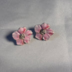 Pink Floral Charm studs