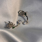 White Tulip Pearl Studs