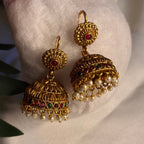 Vintage Gilded Drop Jhumkas