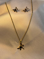 Dragonfly Pendant Necklace and Studs