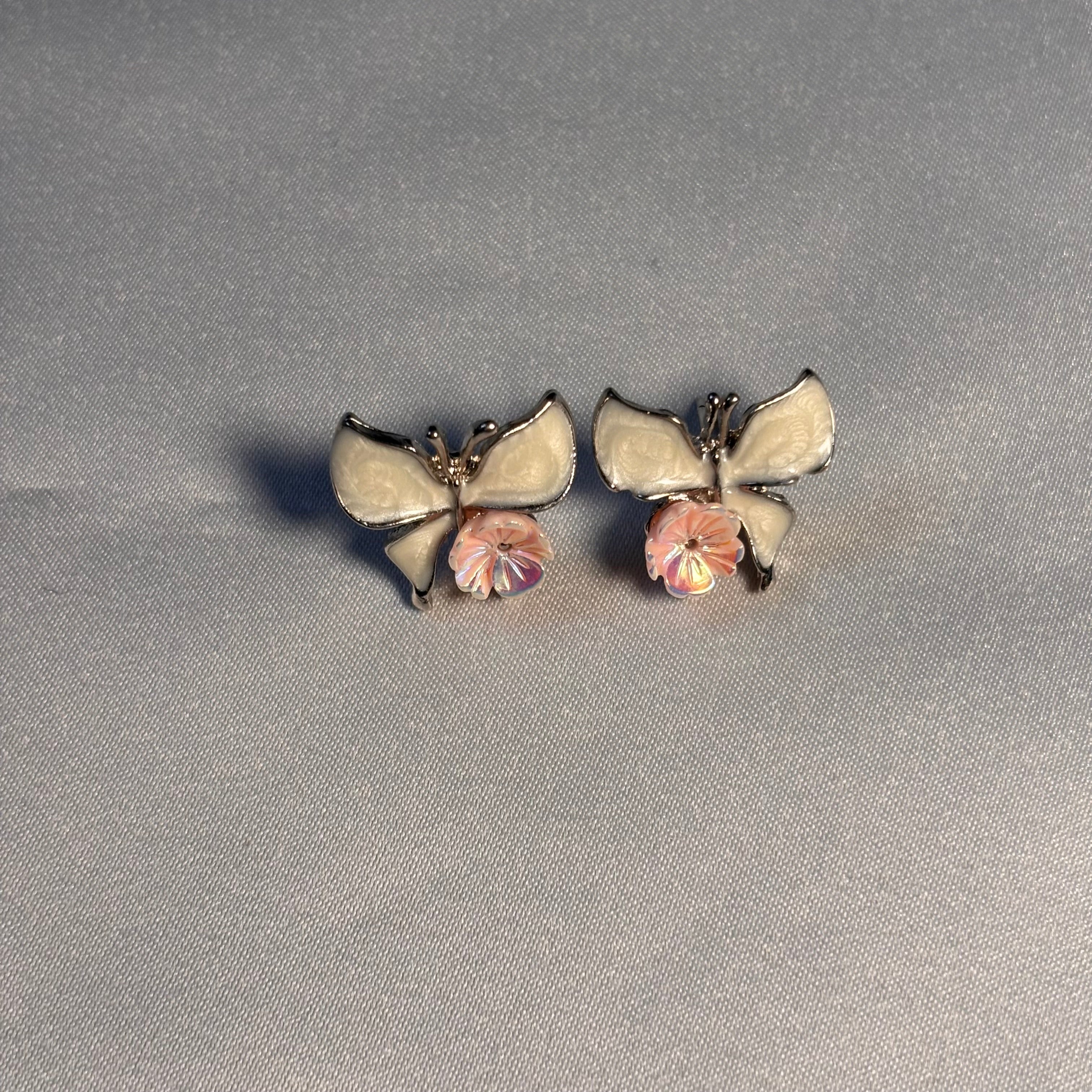 Opaline Floral Butterfly stud