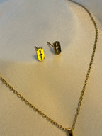 Blade Pendant Necklace with Studs