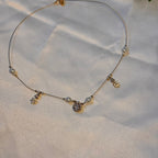 Raindrop & floral drop crystals invisible necklace