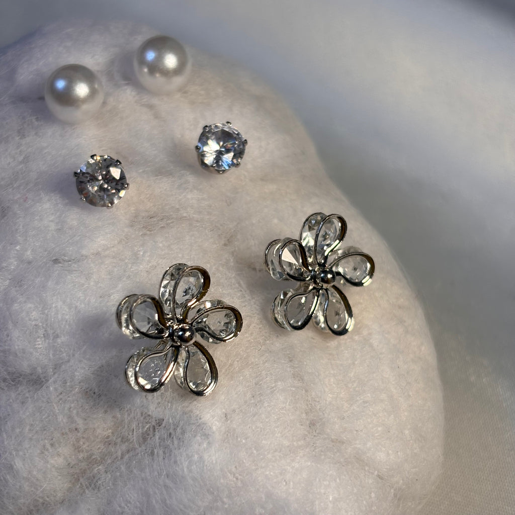 Crystal Blossom Trio studs