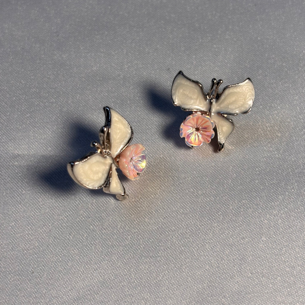 Opaline Floral Butterfly stud