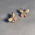 Opaline Floral Butterfly stud