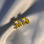 Yellow Enamel Wildflower Studs