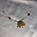 Antique Gold Finish Peacock invisible Necklace