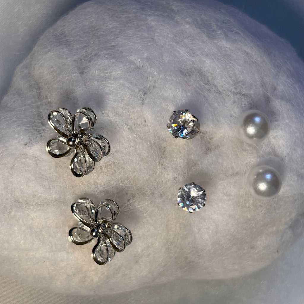 Crystal Blossom Trio studs