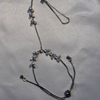 Marquise cut stone hand chain(silver)