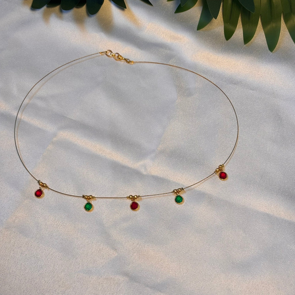 Pink and green drops invisible chain