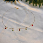 Pink and green drops invisible chain
