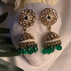 Green Mandala Ruby Drop Jumkas