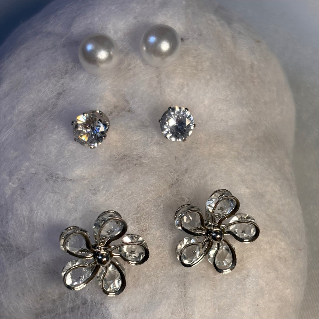 Crystal Blossom Trio studs