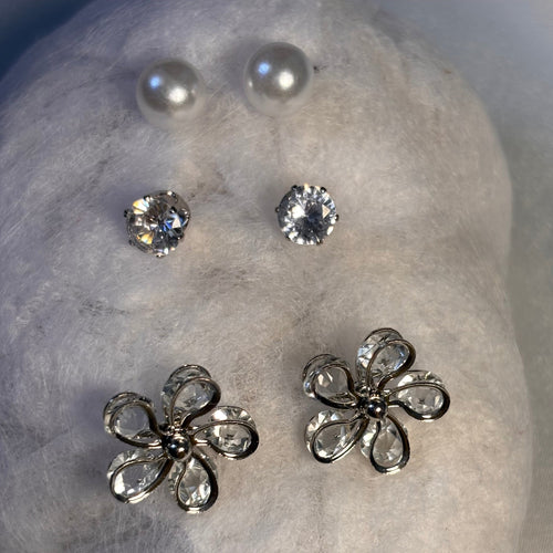 Crystal Blossom Trio studs