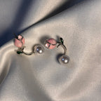 Pink Tulip Pearl Studs