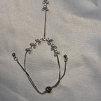 Marquise cut stone hand chain(silver)