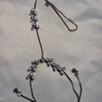Marquise cut stone hand chain(silver)
