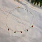 Pink and green drops invisible chain