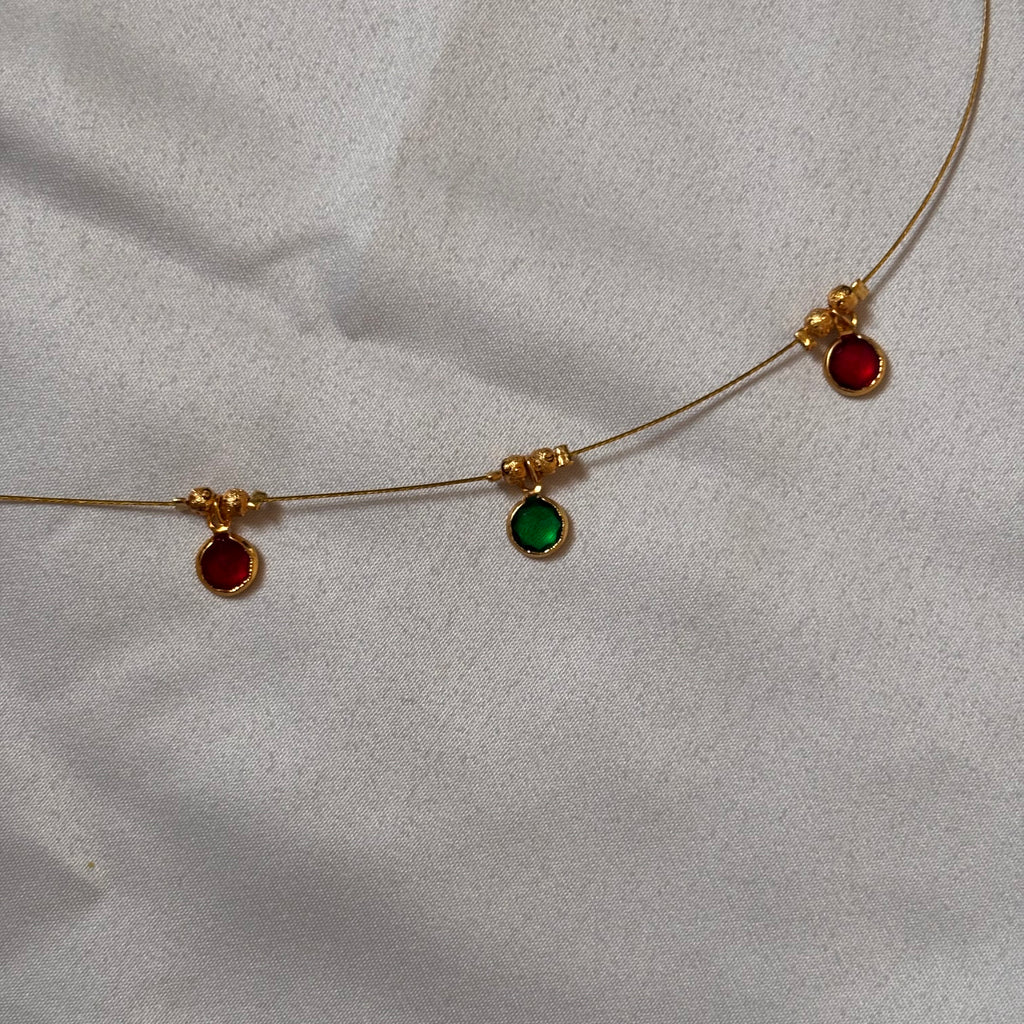 Pink and green drops invisible chain