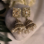 White Pearl Bell Jhumkas