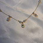 Gemstone & Pearl Festoon Invisible necklace