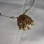 Antique Gold Finish Peacock invisible Necklace
