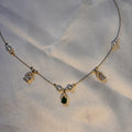 Gemstone & Pearl Festoon Invisible necklace