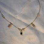 Gemstone & Pearl Festoon Invisible necklace