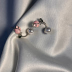 Pink Tulip Pearl Studs