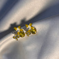 Yellow Enamel Wildflower Studs