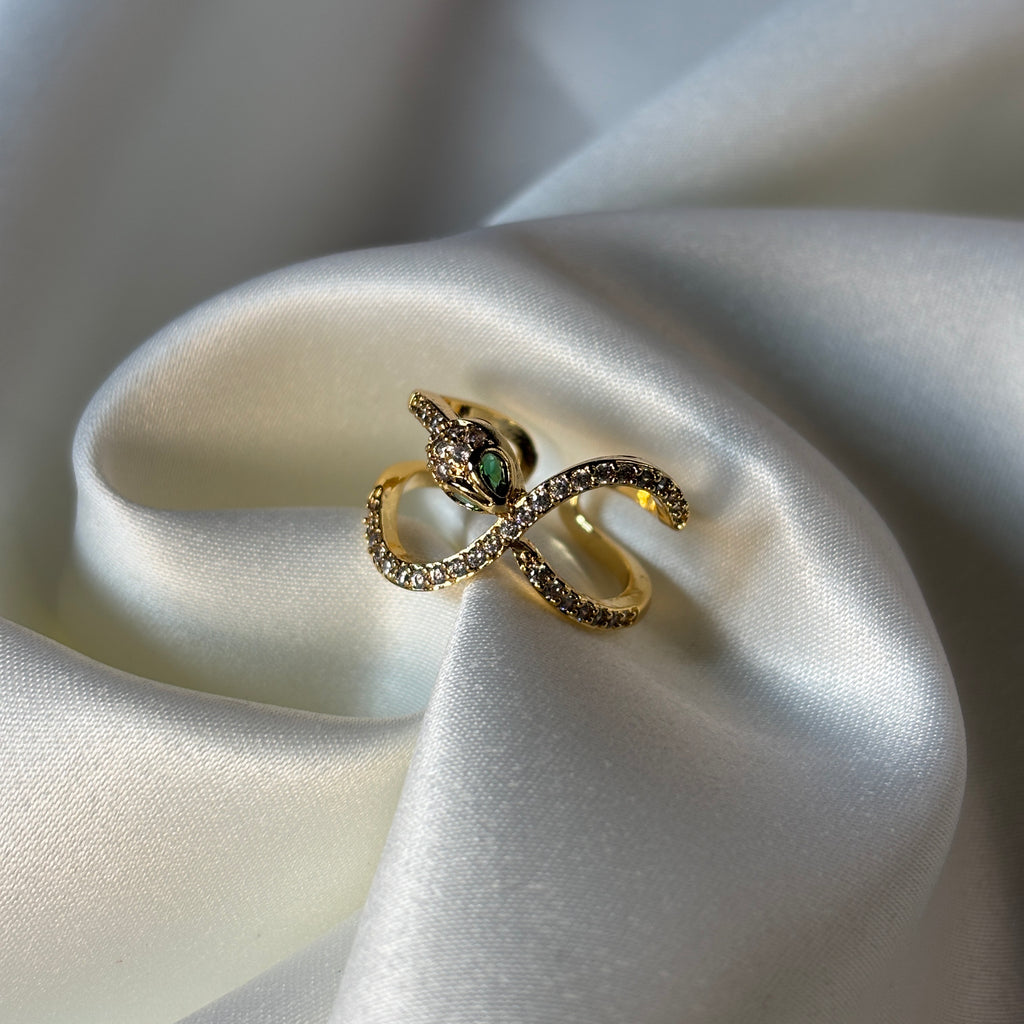 Emerald Glow Ring - Size Adjustable