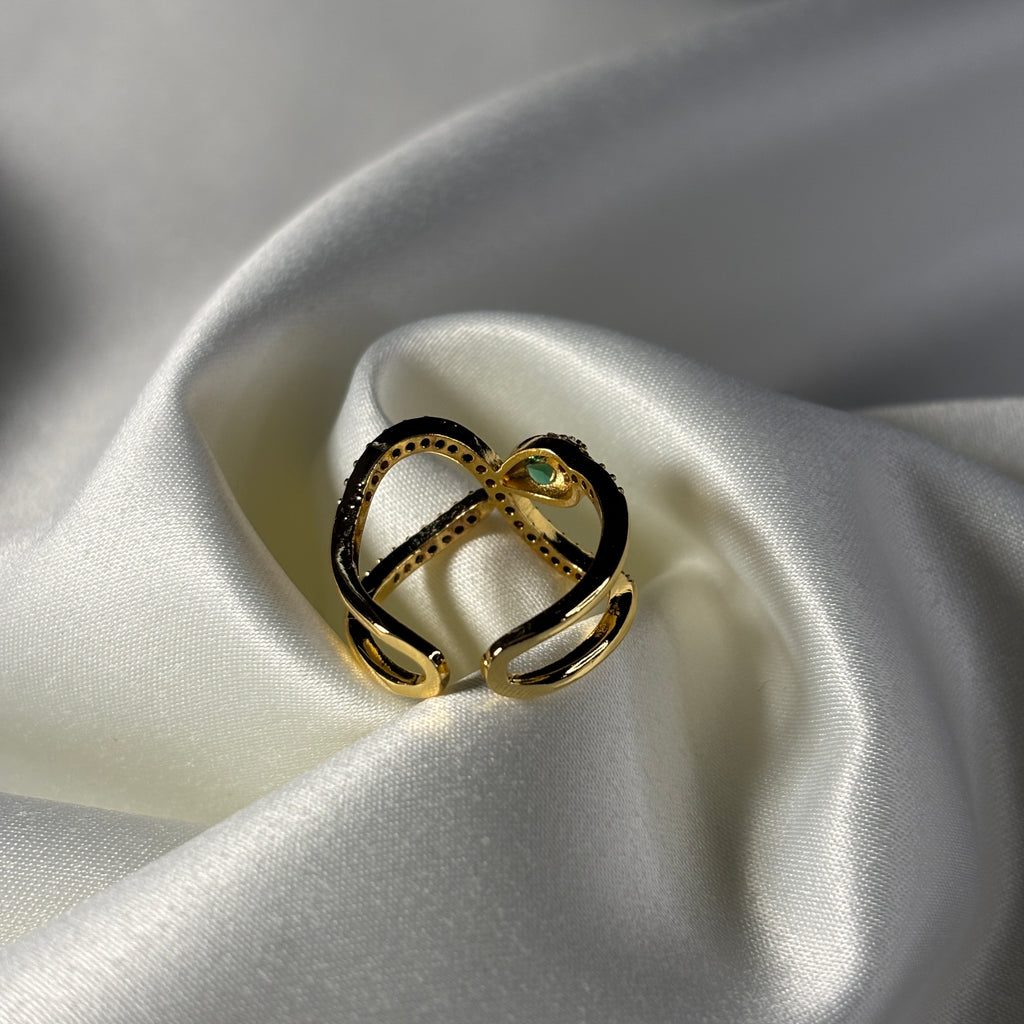 Emerald Glow Ring - Size Adjustable