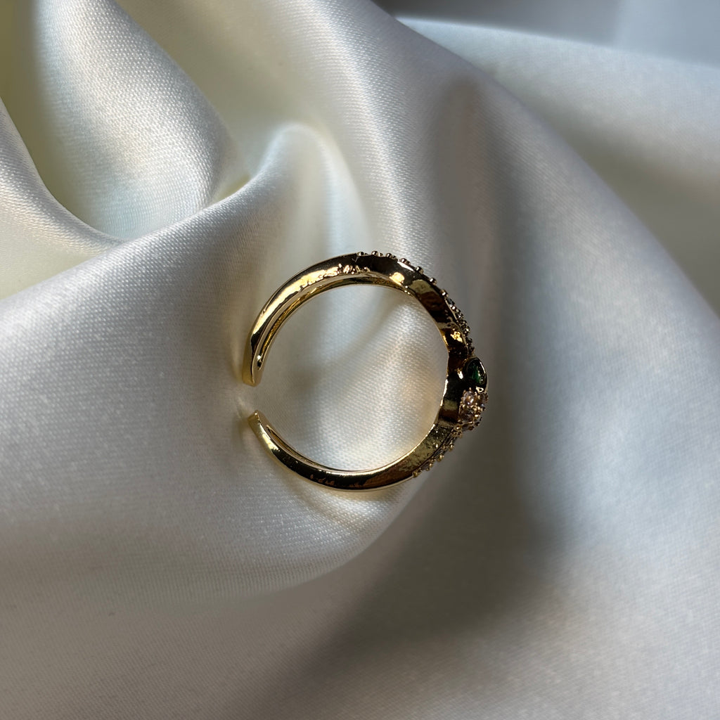 Emerald Glow Ring - Size Adjustable