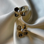 Four Petal Pearl Earrings