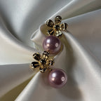Pink Pearl Floral Earring