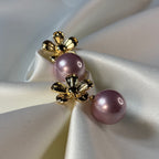 Pink Pearl Floral Earring