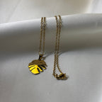 Golden Leaf Breeze Necklace & Earring Set