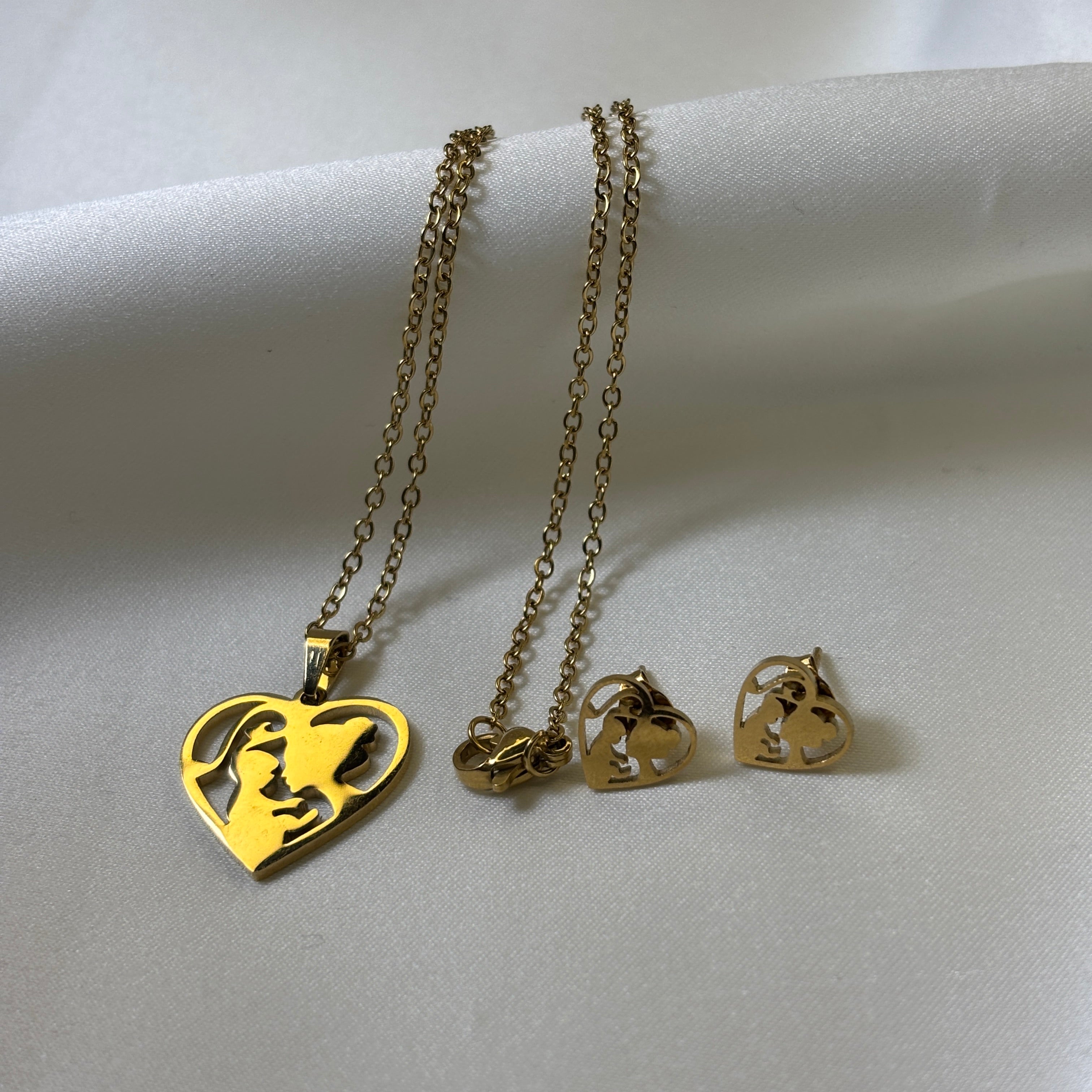 Mom's Love Necklace and Earring Set