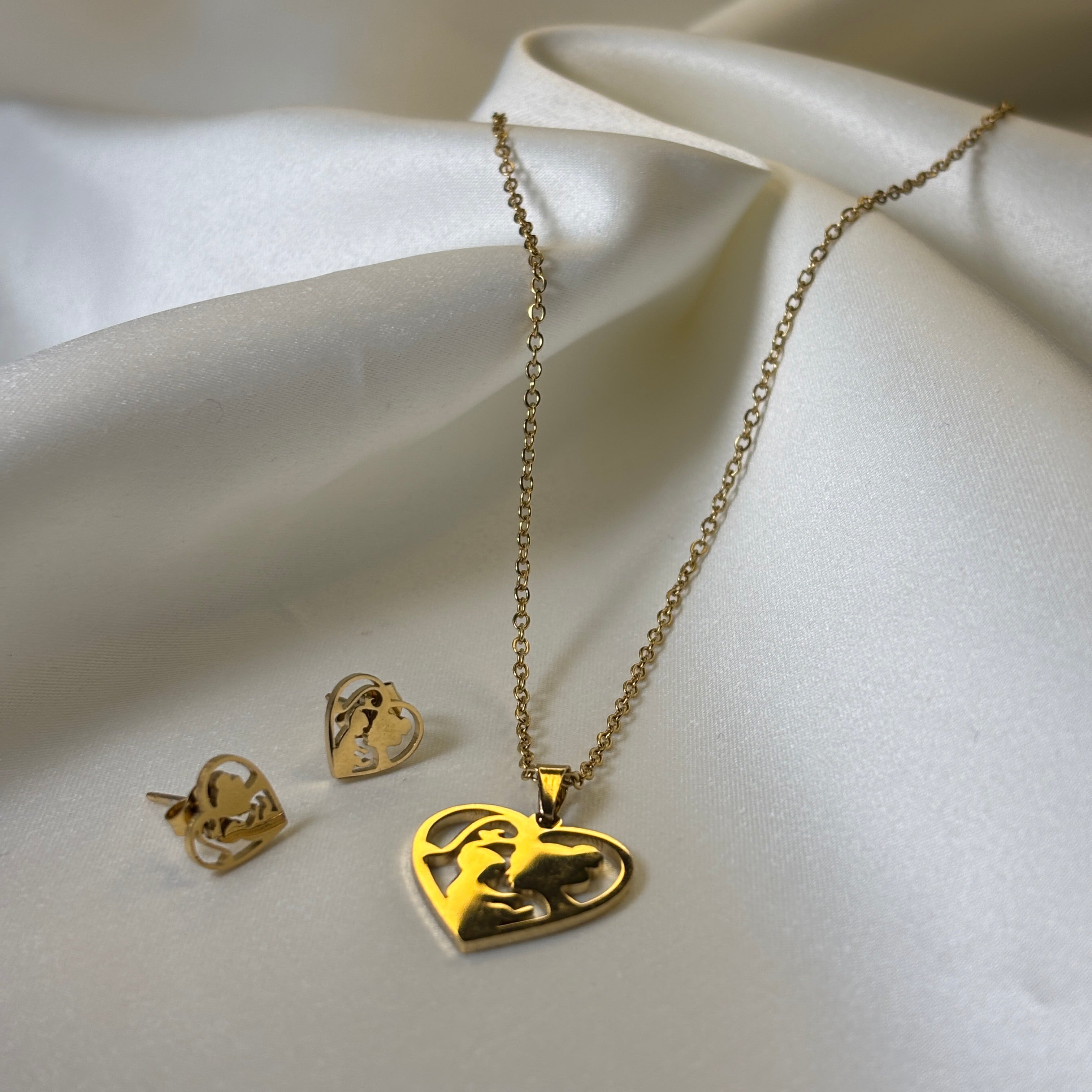 Mom's Love Necklace and Earring Set